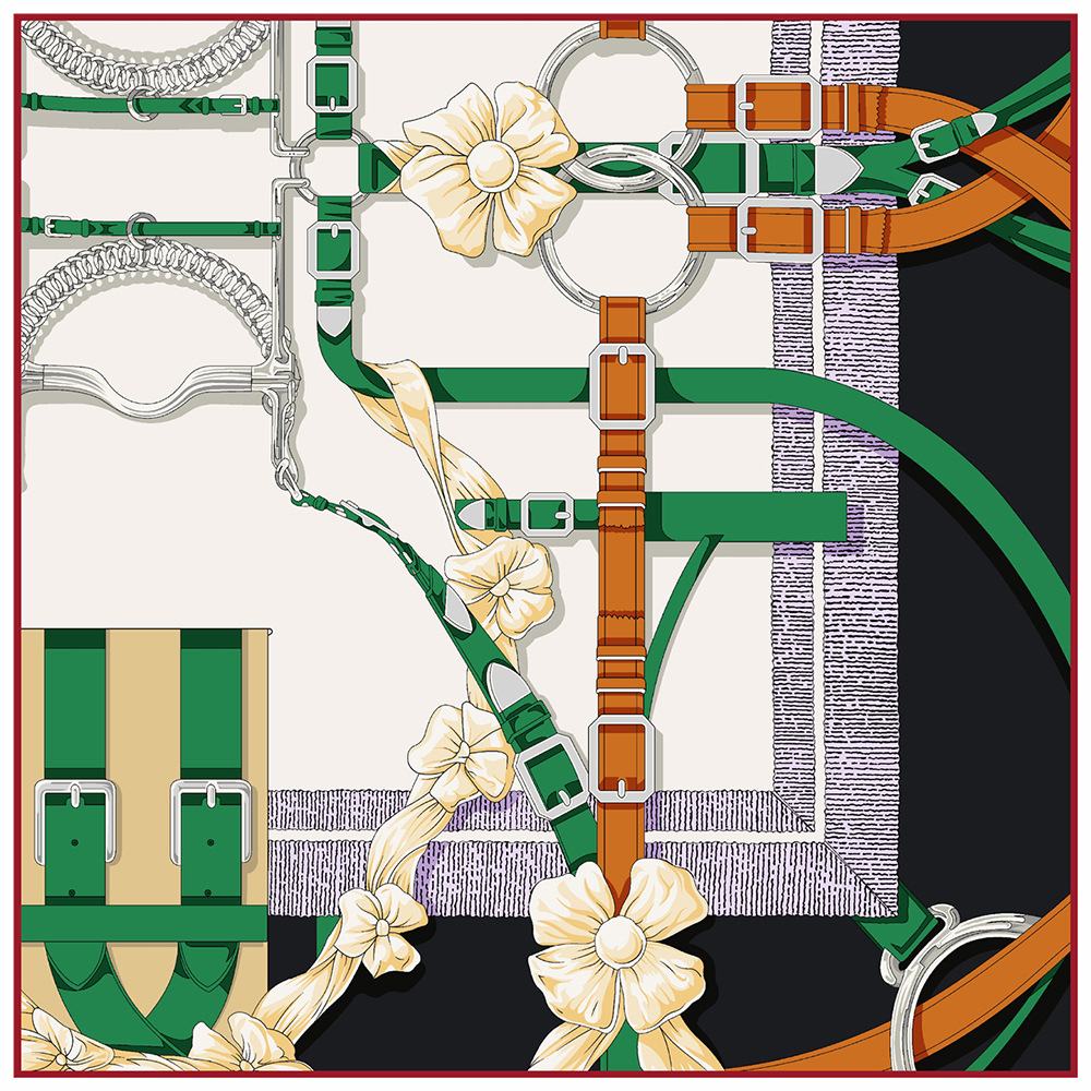 Luxury Zone - 90cm nouveau Design ceinture sergé foulard