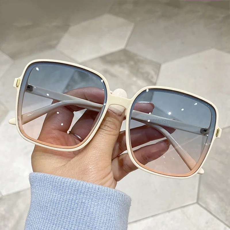 Luxury Zone - Lunettes de soleil carrées surdimensionnées vintage